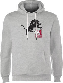 Lion and Logo Hoodie - Grey - M - Grijs