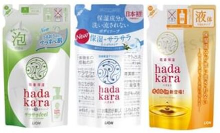 Lion Hadakara Foam Body Soap Smooth Feel - 440ml Refill