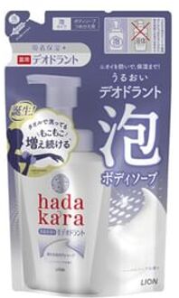 Lion Hadakara Medicated Deodorant Foam Body Soap Herbal Soap 440ml Refill