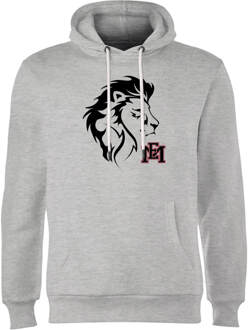 Lion Head and Logo Hoodie - Grey - L - Grijs