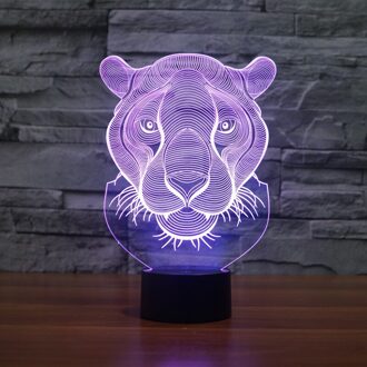 Lion 'S Head Model 3D Led Licht Hologram Illusies 7 Kleuren Veranderen Decor Lamp Beste Nachtlampje Voor Thuis deco 3220