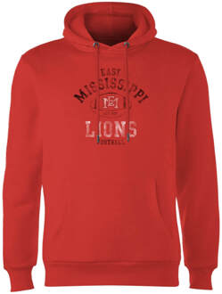 Lions Football Distressed Hoodie - Red - L - Rood