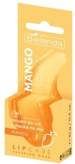 Lipbalsem Bielenda Lip Care Sleeping Mask Mango Mania 2in1 Lip Balm + Mango Night Mask, 10 g