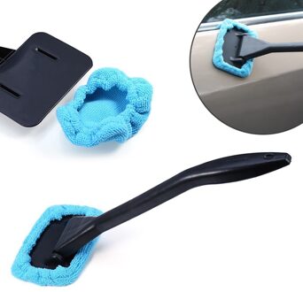 Liplasting Venster Borstel Microfiber Ruitenwisser Cleaner Lichtblauw Reinigingsborstel met Doek Pad Auto Auto Cleaner Cleaning Tool Borstel