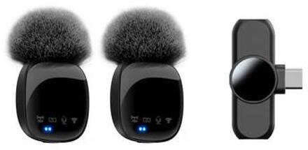Lippa Pro Draadloze Microfoon met USB-C - 2Pcs. - Zwart