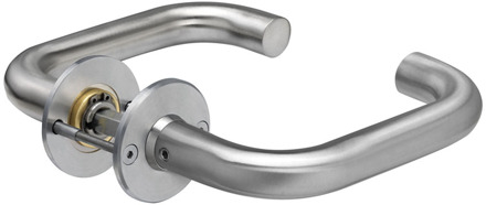 Lips ARR8211 Beslag rond rozet | rond | krukmodel 10 | geborsteld RVS | deurdikte 40mm en 54mm. - 10020969