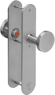 Lips ARU8201 Beslag langschild afgerond | krukmodel 10 | binnenzijde blind met kruk | buitenzijde blind met schijfknop | geborsteld RVS | deurdikte