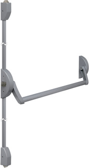 Lips FLAR101M Paniekopener Freedom Line model R | met duwstang | 2 - 3 sluitpunten met nachtschootblokkering | 1210mm kleur zilvergrijs/zilvergrijs.