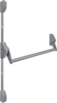 Lips FLAT101M Paniekopener Freedom Line model T | met duwstang | 2 - 3 sluitpunten met nachtschootblokkering | 860mm kleur rood/zilvergrijs. - 7225477