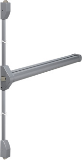 Lips FLBT101M Paniekopener Freedom Line model T | met duwbalk | 2 - 3 sluitpunten met nachtschootblokkering | 1160mm kleur zilvergrijs/zilvergrijs.