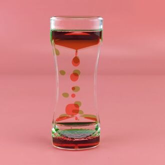 Liquid Drijvende Motion Bellen Timer Bureau Zand Timer Olie Zandloper Zand Klok Horloge Home Decor rood groen
