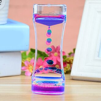 Liquid Drijvende Motion Bellen Timer Bureau Zand Timer Olie Zandloper Zand Klok Horloge Home Decor roze bule