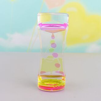 Liquid Drijvende Motion Bellen Timer Bureau Zand Timer Olie Zandloper Zand Klok Horloge Home Decor roze geel