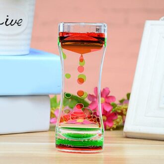 Liquid Drijvende Motion Bellen Timer Bureau Zand Timer Olie Zandloper Zand Klok Horloge Home Decor roze groen