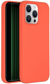 Liquid Silicone Backcover iPhone 15 Pro Max Telefoonhoesje Oranje