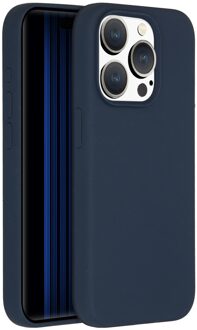 Liquid Silicone Backcover iPhone 15 Pro Telefoonhoesje Blauw