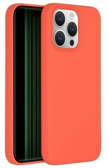 Liquid Silicone Backcover met MagSafe iPhone 15 Pro Max Telefoonhoesje Oranje