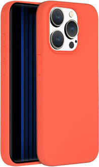 Liquid Silicone Backcover met MagSafe iPhone 15 Pro Telefoonhoesje Oranje