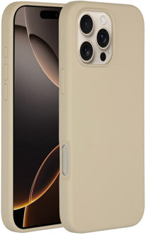Liquid Silicone Backcover met MagSafe iPhone 16 Pro Max Telefoonhoesje Beige