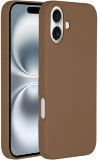 Liquid Silicone Backcover met MagSafe iPhone 16 Telefoonhoesje Bruin