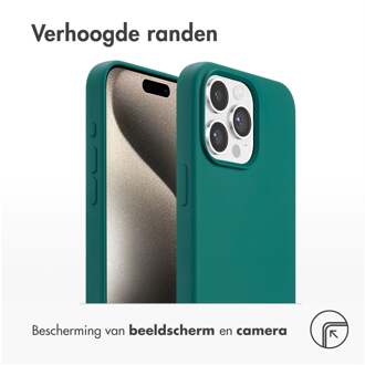 Liquid Silicone Backcover met MagSafe voor Apple iPhone 15 Pro Max Telefoonhoesje Groen
