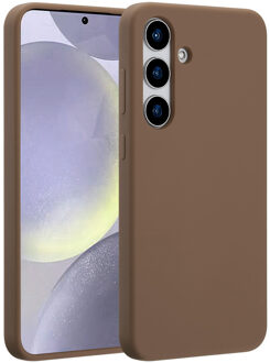 Liquid Silicone Backcover met MagSafe voor Samsung Galaxy S25 Plus Telefoonhoesje Bruin