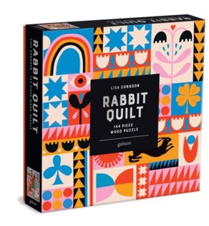 Lisa Congdon Rabbit Quilt 144 Piece Wood Puzzle - Galison