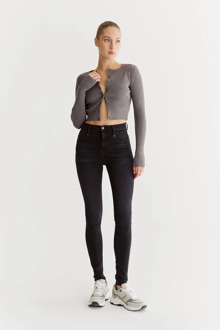Lisa dames skinny jeans black vintage Zwart - 27-32