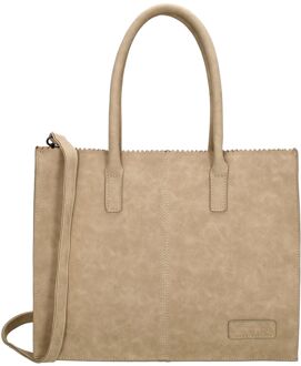 Lisa Shopper taupe schoudertas dames - H 26 x B 35 x D 14 cm