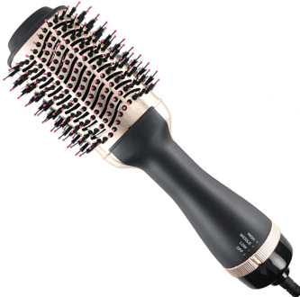 LISAPRO Dropshipping Black Golden Hair Dryer Brush Multifunctional Hair Styling Tools Hair Strightner And Curler Blowout Dryer