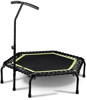 Lism 45-Inch Indoor Fitness Aerobics Training Stille Mini Trampoline Met Verstelbare Handgreep Licht Groen
