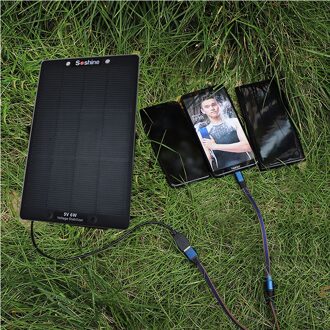 Lism Usb Charger 5V 6W Zonnepaneel Monokristallijn Silicium Zonne-energie Opladen Board Outdoor Portable Power Mobiele Telefoon Opladen