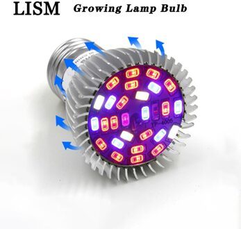 Lism Volledige Spectrum E27 Led Groeiende Lamp Groeilicht Rood En Blauw Ultraviolet Licht IP68 Plant Licht Plant Zaailing bloem 18 LED / E14