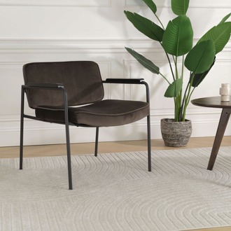 Lisomme Bibi velvet fauteuil bruin - met armleuningen