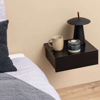 Lisomme Bram houten nachtkastje zwart - 37 x 32 cm