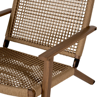 Lisomme Dion rotan tuinstoel - met armleuningen - bruin