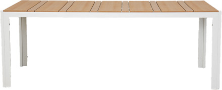 Lisomme Issey aluminium tuintafel beige met polywood tafelblad - 205 x 90 cm