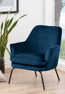 Lisomme Jez velvet fauteuil donkerblauw