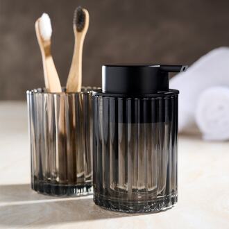 Lisomme Lian glazen tandenborstel beker zwart - Ø 7,5 cm