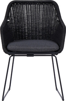 Lisomme Loki Rotan tuinstoel zwart - met zitkussen