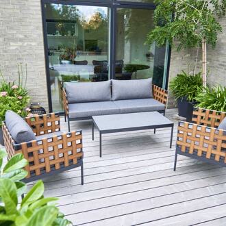 Lisomme Manou 4 delige tuin loungeset donkergrijs