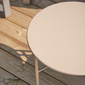 Lisomme Mila metalen tuin salontafel taupe - Ø50 cm Bruin