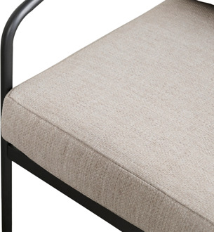 Lisomme Nikki tuin loungeset zwart 5 delig - tweezitsbank, stoelen en salontafels - met grijze zitkussens