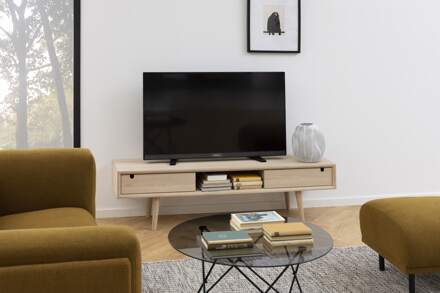 Lisomme Roosje houten tv meubel naturel - 160 x 43 cm Bruin