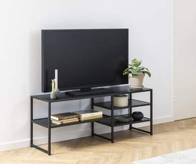 Lisomme Vic houten tv meubel zwart - 120 x 33 cm