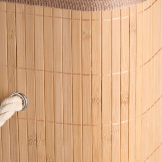 Lisomme Willem opvouwbare bamboe wasmand met deksel naturel - 40 x 30 cm Bruin