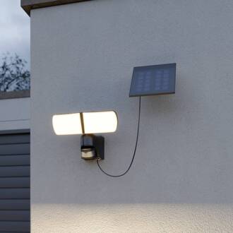 Lissano LED wandspot op zonne-energie met sensor zwart, wit