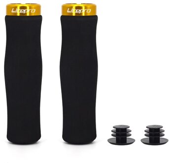Litepro Mtb Mountainbike Grips Vouwfiets Handvat Grips Stuur Ultra Licht Enkelzijdig Vergrendeling Spons Handgreep Fiets Deel LP grips goud