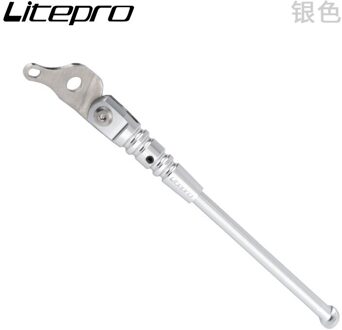 Litepro Vouwfiets Voor Brompton Kickstand Voetsteun Aluminium Parkeren-Stand Bmx Fiets Accessoires zilver