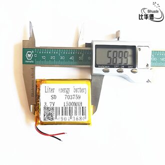 Liter energie batterij Goede Qulity 3.7 V, 1500mAH 703759 Polymer lithium ion/Li-Ion batterij voor tablet pc BANK, GPS, mp3, mp4 1stk